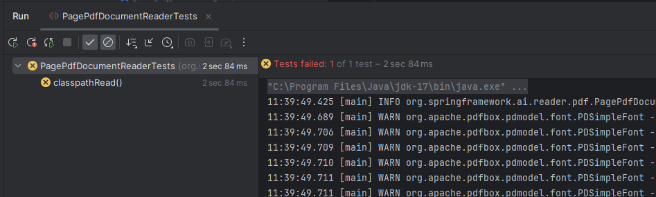 Spring-ai PDFReader Test doesNotContains -> contain and Replace Collectors.joining() to String.join()