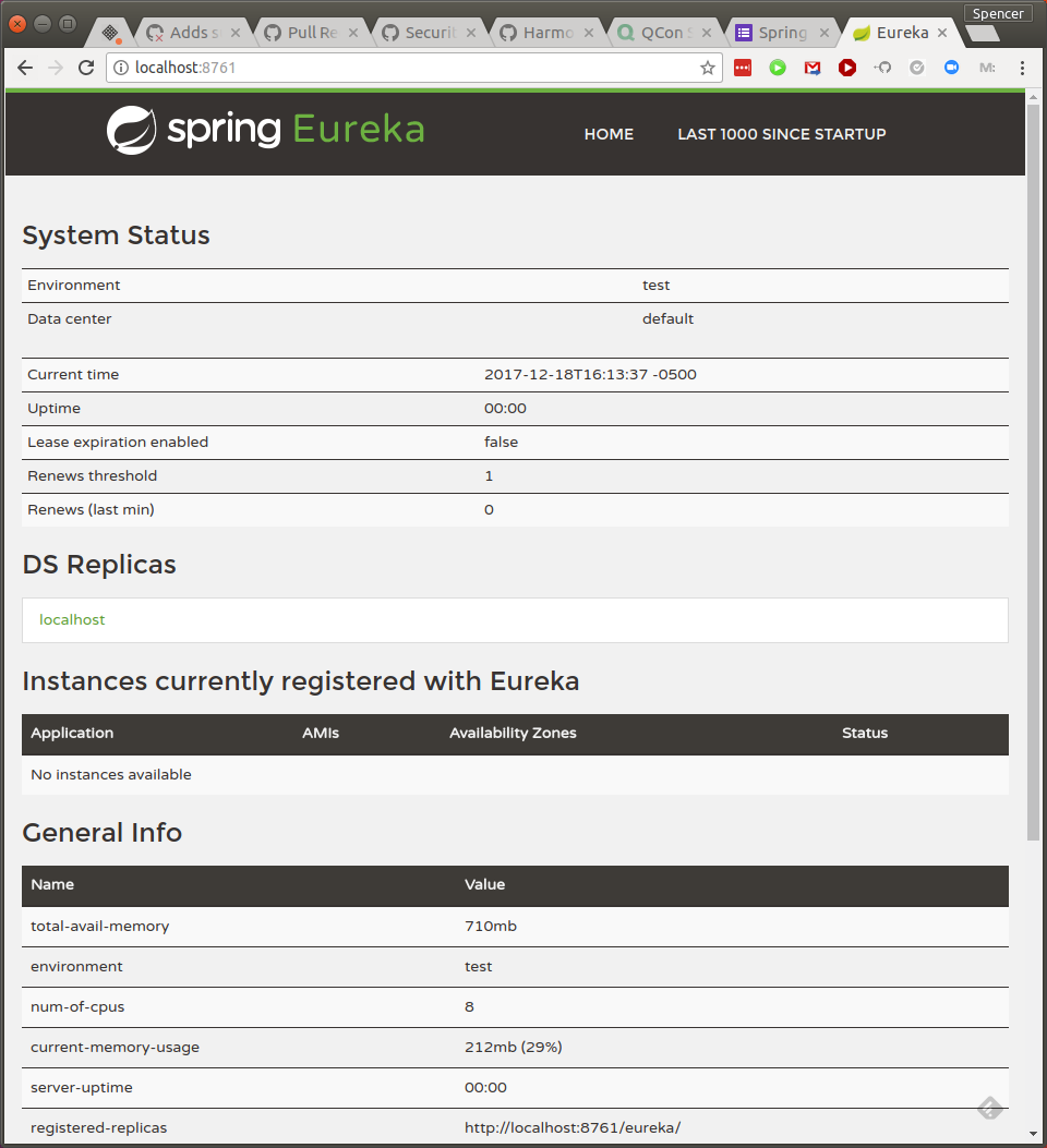 Spring Cloud Netflix eureka has started but the port 8761 is not open，the home page of eureka can not access