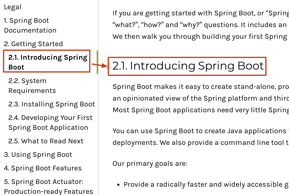 Spring Cloud Netflix The content fo a single HTML document should be on the left side of the page.