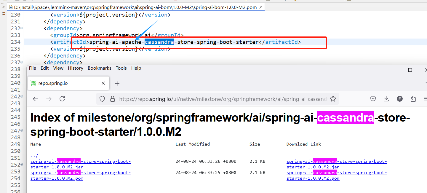 artifactId：spring-ai-apache-cassandra-store-spring-boot-starter