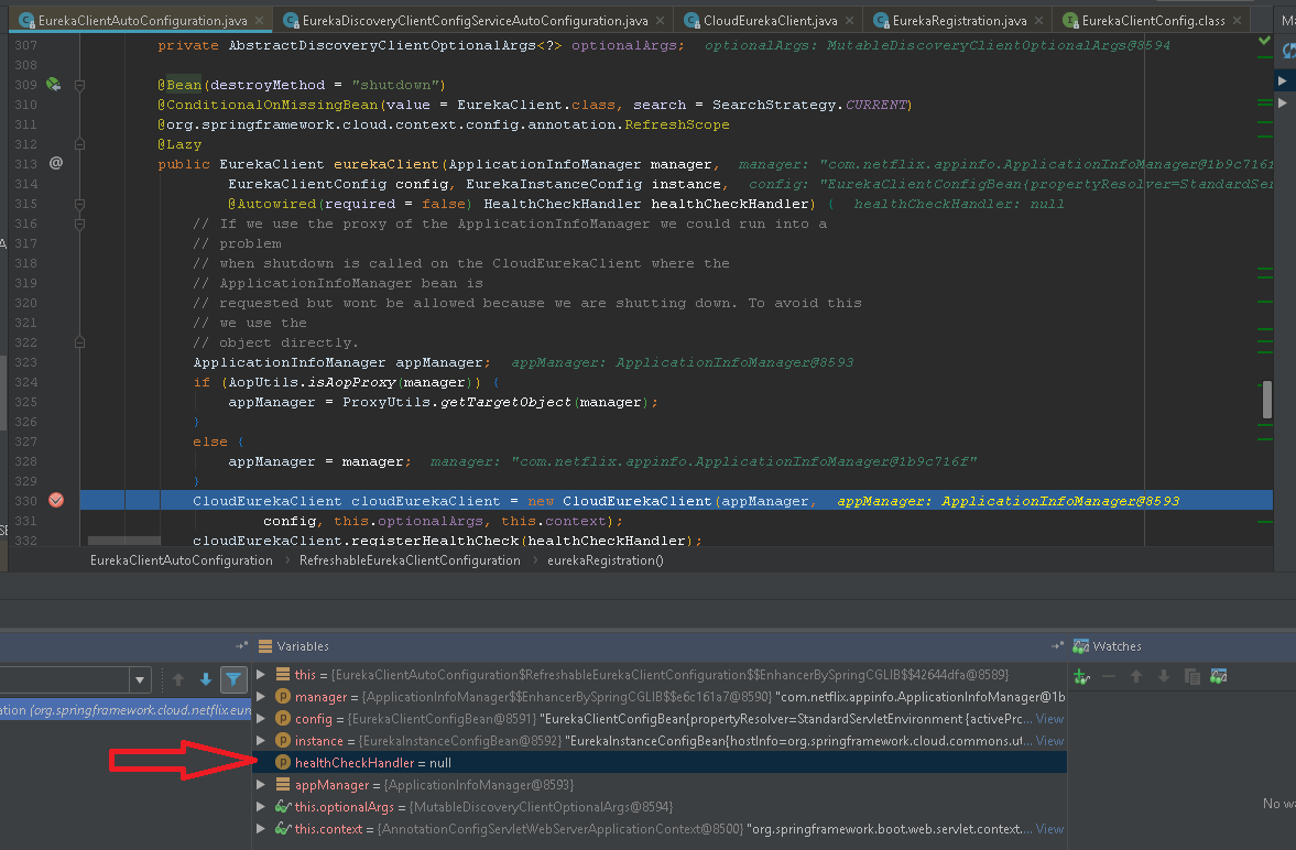 Spring Cloud Netflix CloudEurekaClient being shutdown and re-instantiated