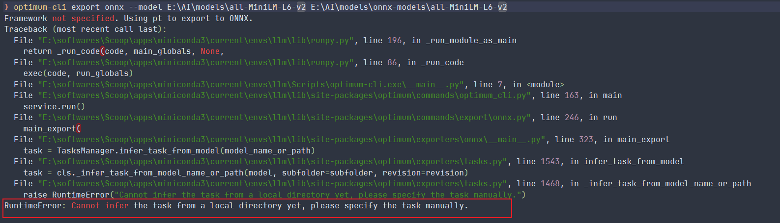 Spring-ai The model output names doesn't contain expected: last_hidden_state