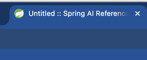 Spring-ai HTML Document Title on Docs Main Page is 