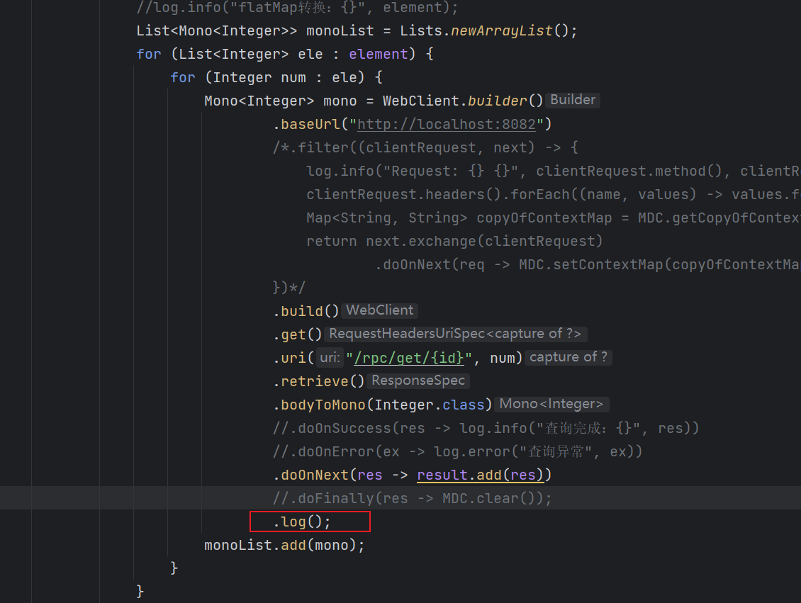 Spring When I use WebClient log(), the system becomes blocked and the code executes very slowly in the background