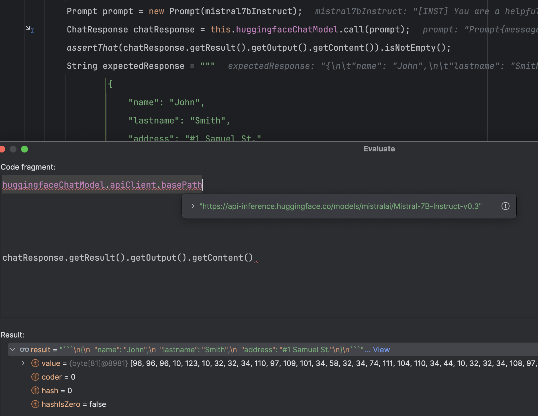 Spring-ai fix huggingface generate text