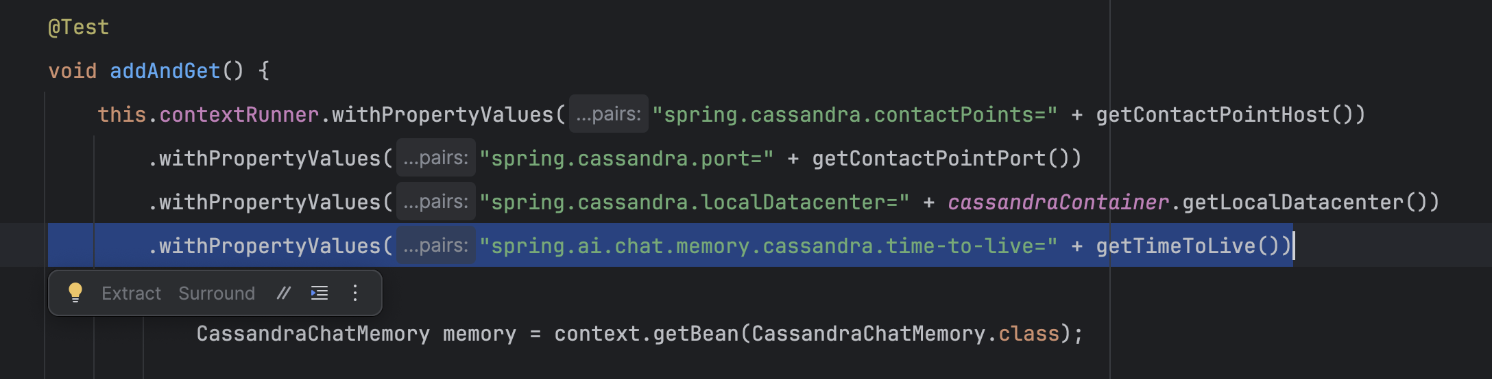 Spring-ai rename timeToLiveSeconds of cassandra property