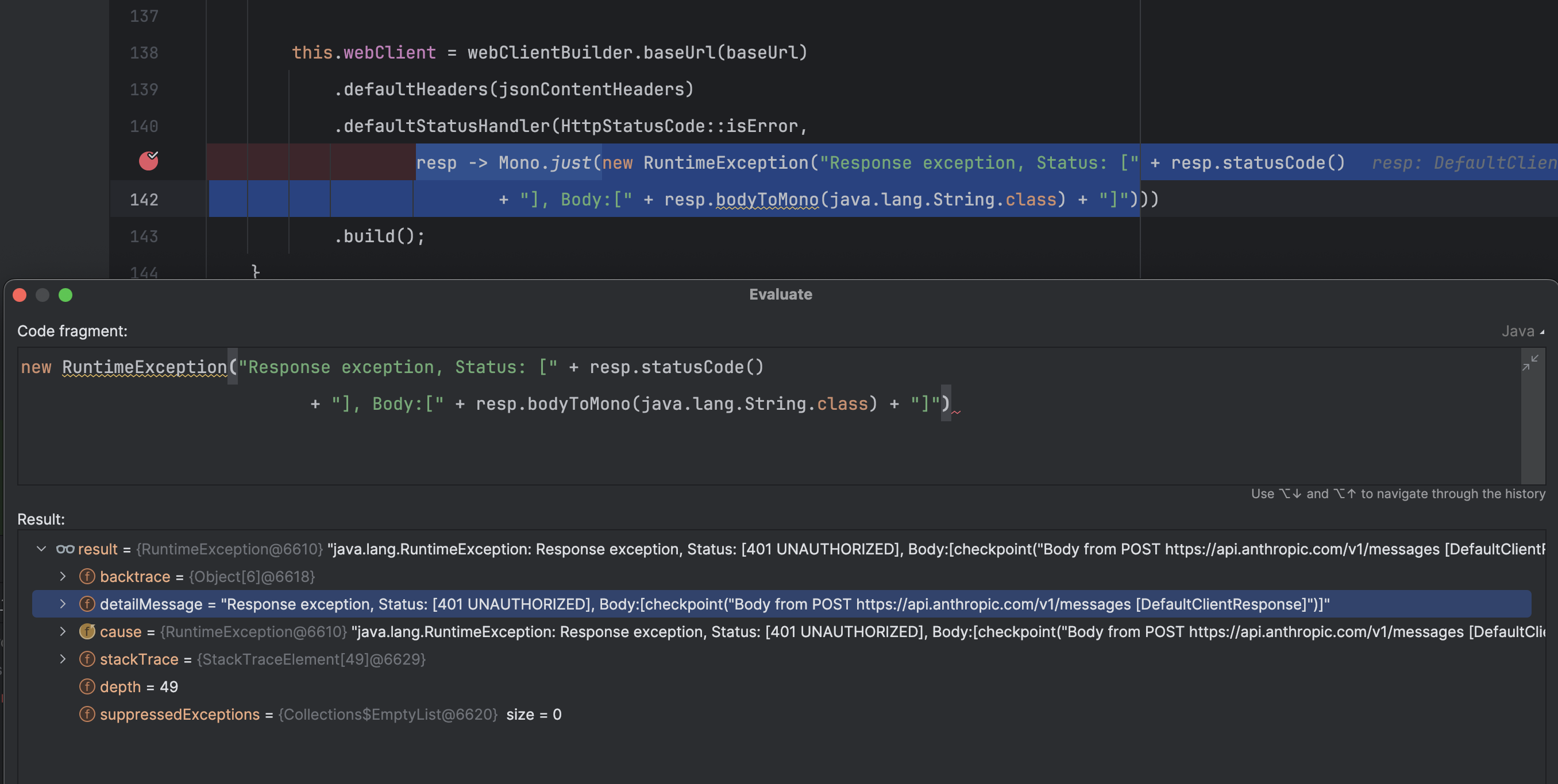 Spring-ai Fix error handler with using unsubscribed response body in exception message