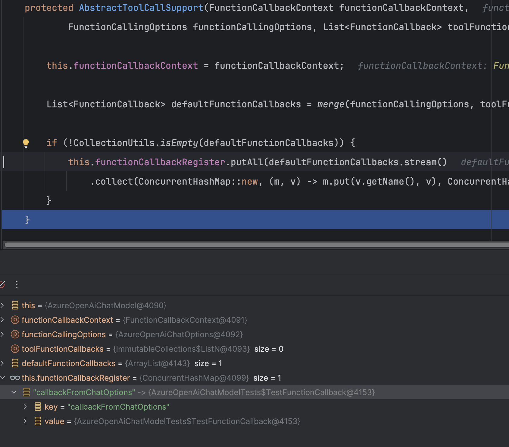 Spring-ai fix callback merging in AzureOpenAiChatModel constructor