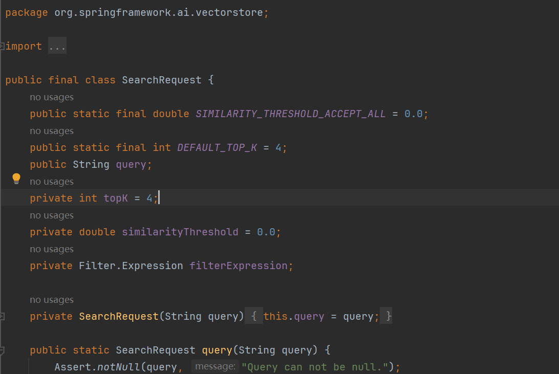 Spring-ai milvus vectorstore SearchRequest  Cannot specify database