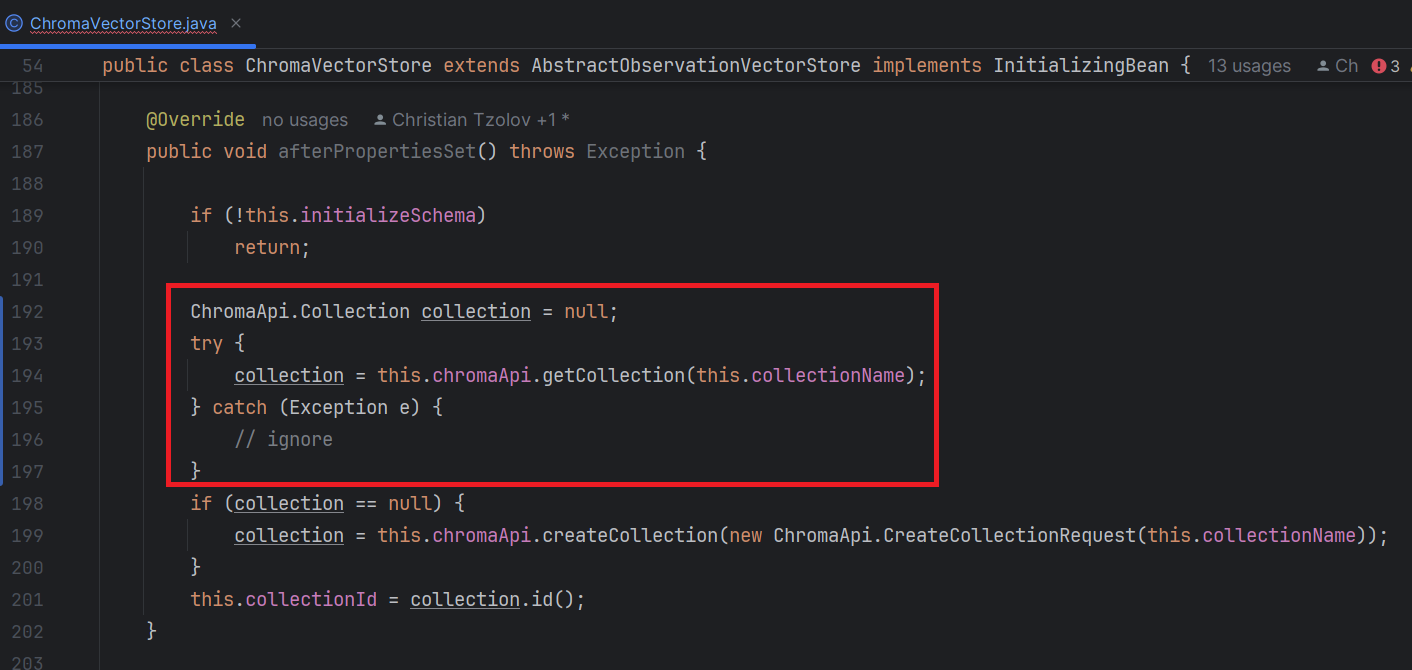 Spring-ai Failed to create collection on ChromaVectorStore