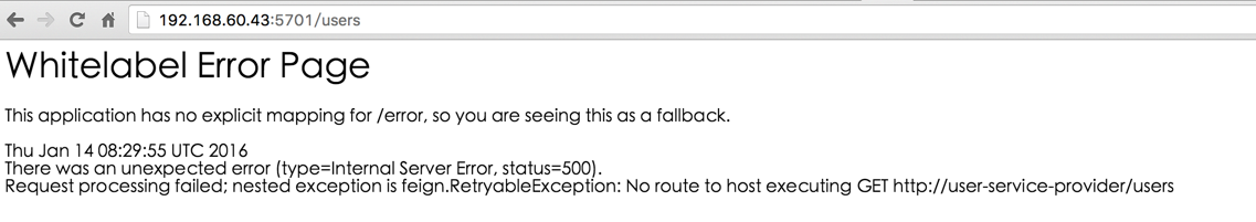 Spring Cloud Netflix No route to host executing