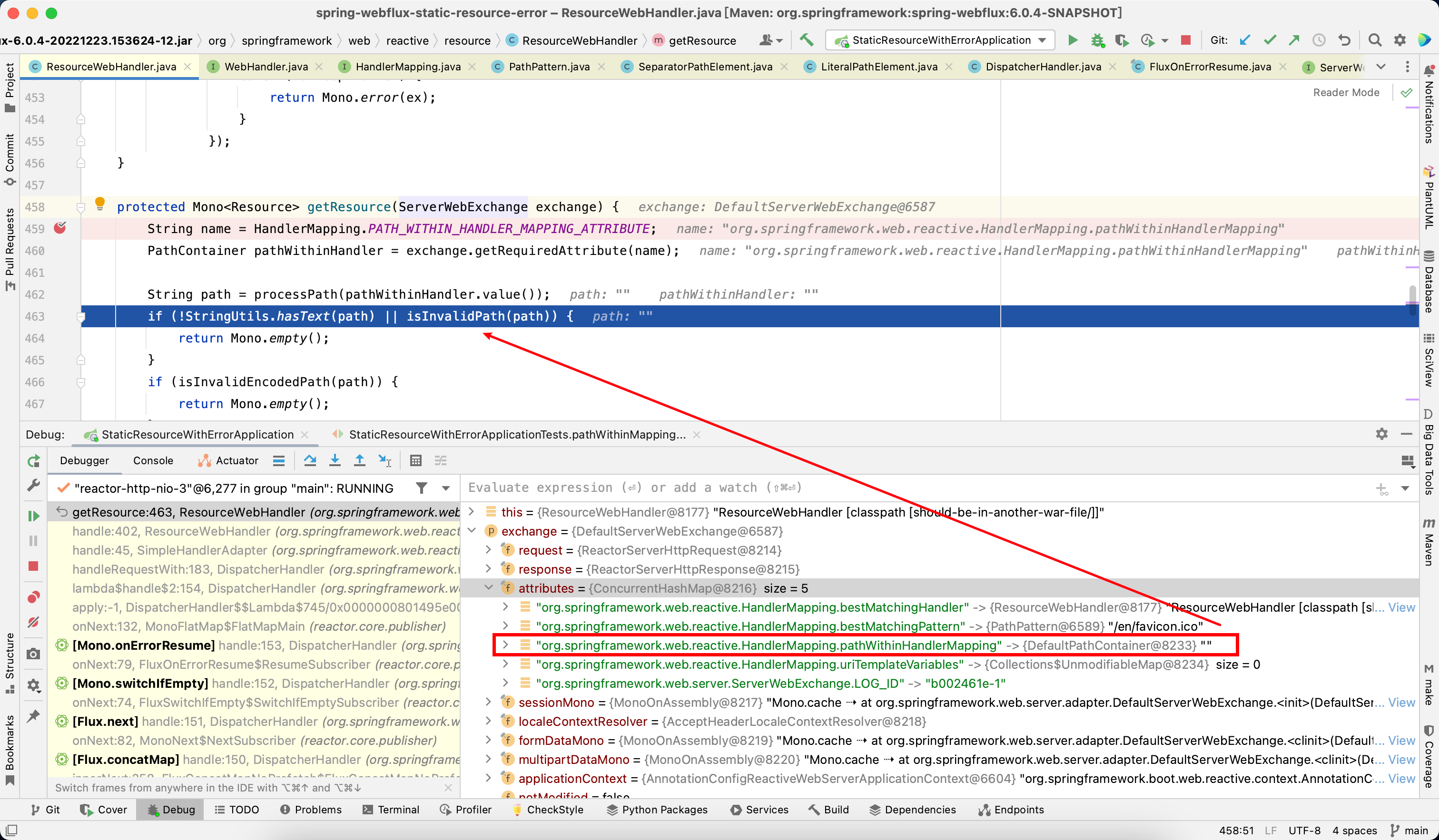 Spring ResourceHandlers cannot resolve static resources without wildcard patterns