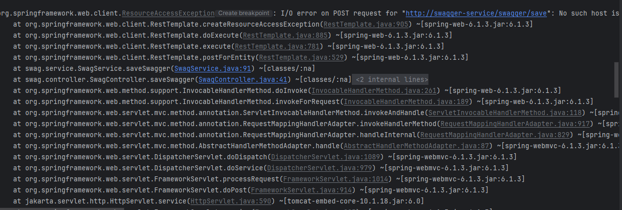 Spring Cloud Netflix No such host is known (swagger-service)