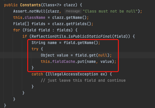 Spring The problem that field must be all capitalized when use Constants
