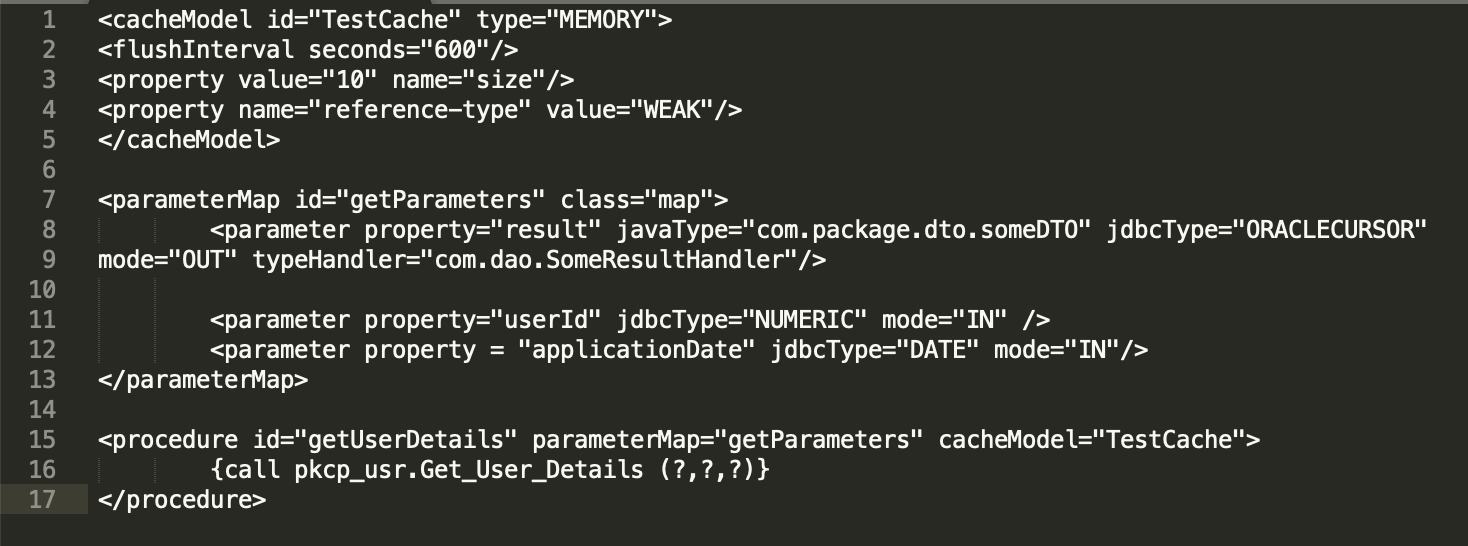 MyBatis iBatis Cachemodel for custom type handler