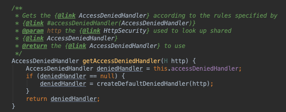 Spring Security CsrfConfigurer accessDeniedHandler logic
