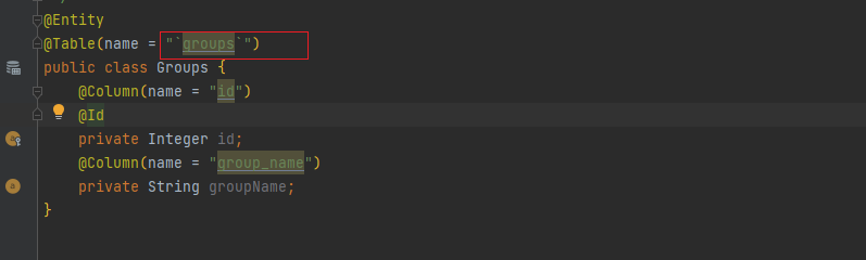 Spring Security Use 'groups' as table name results in bad SQL grammar