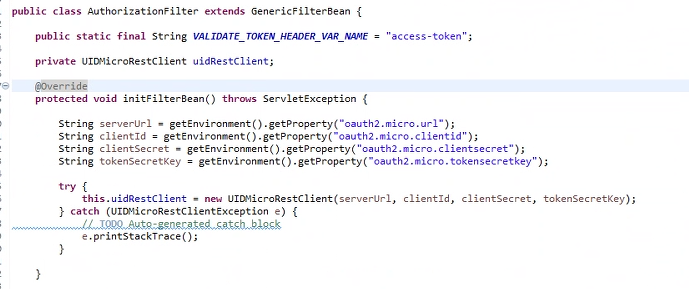 Spring Security Does not execute the initFilterBean method of the GenericFilterBean parent class.