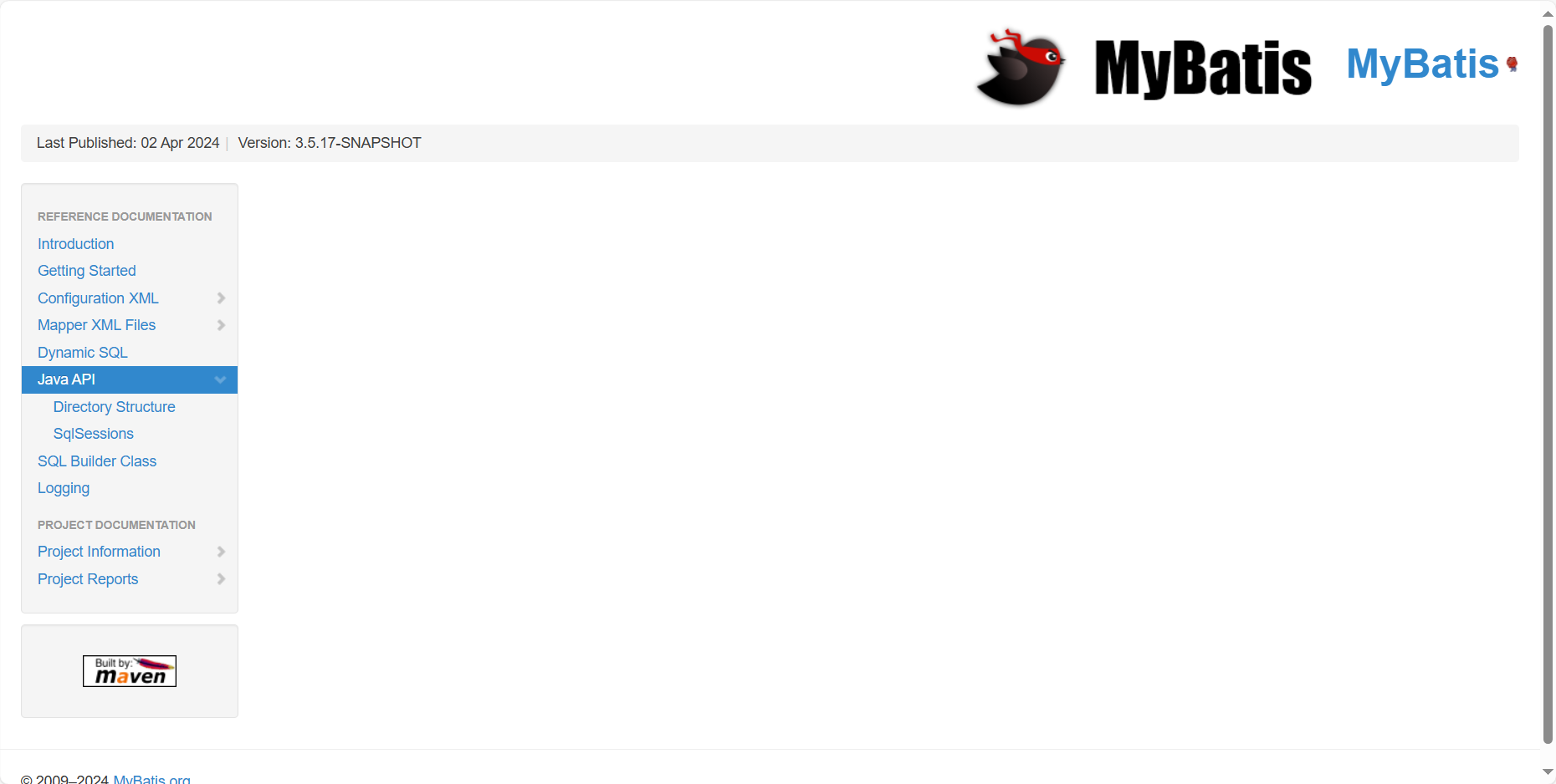 MyBatis online english manual is blank,   Chinese manual is partially visible, Please check the source code！