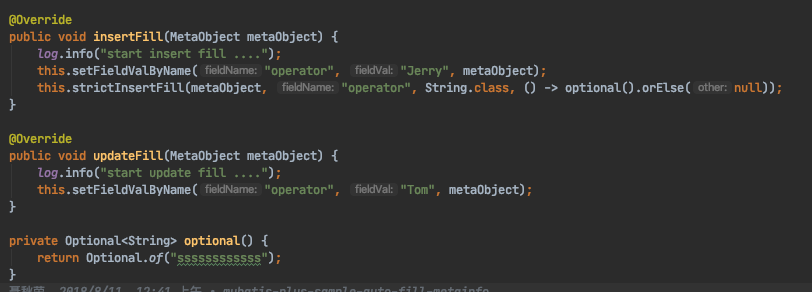 MyBatis-Plus com.baomidou.mybatisplus.core.handlers.StrictFill.of重载错误