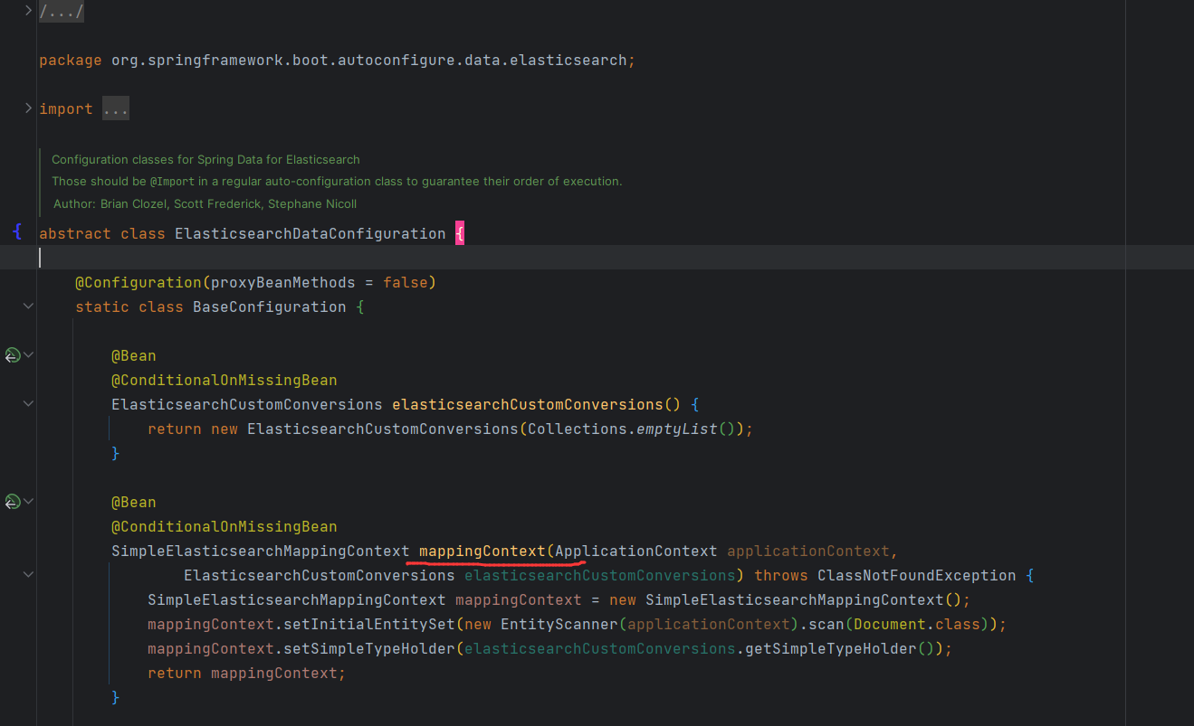SpringBoot Enabling Spring Data Elasticsearch auditing causes application startup failure