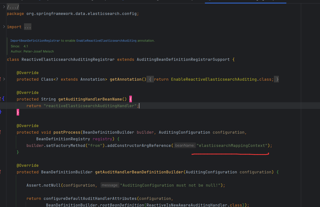 SpringBoot Enabling Spring Data Elasticsearch auditing causes application startup failure