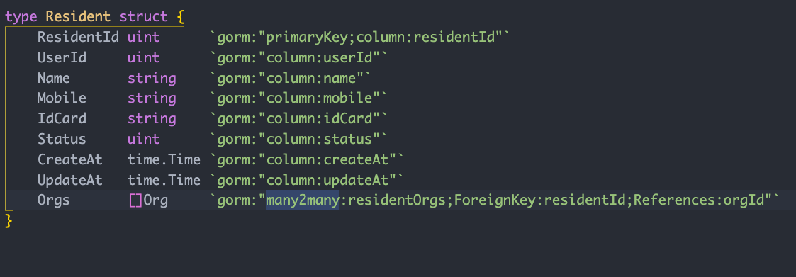 Gorm many2many 的连接表不支持驼峰表名称，自动进行转换为蛇形