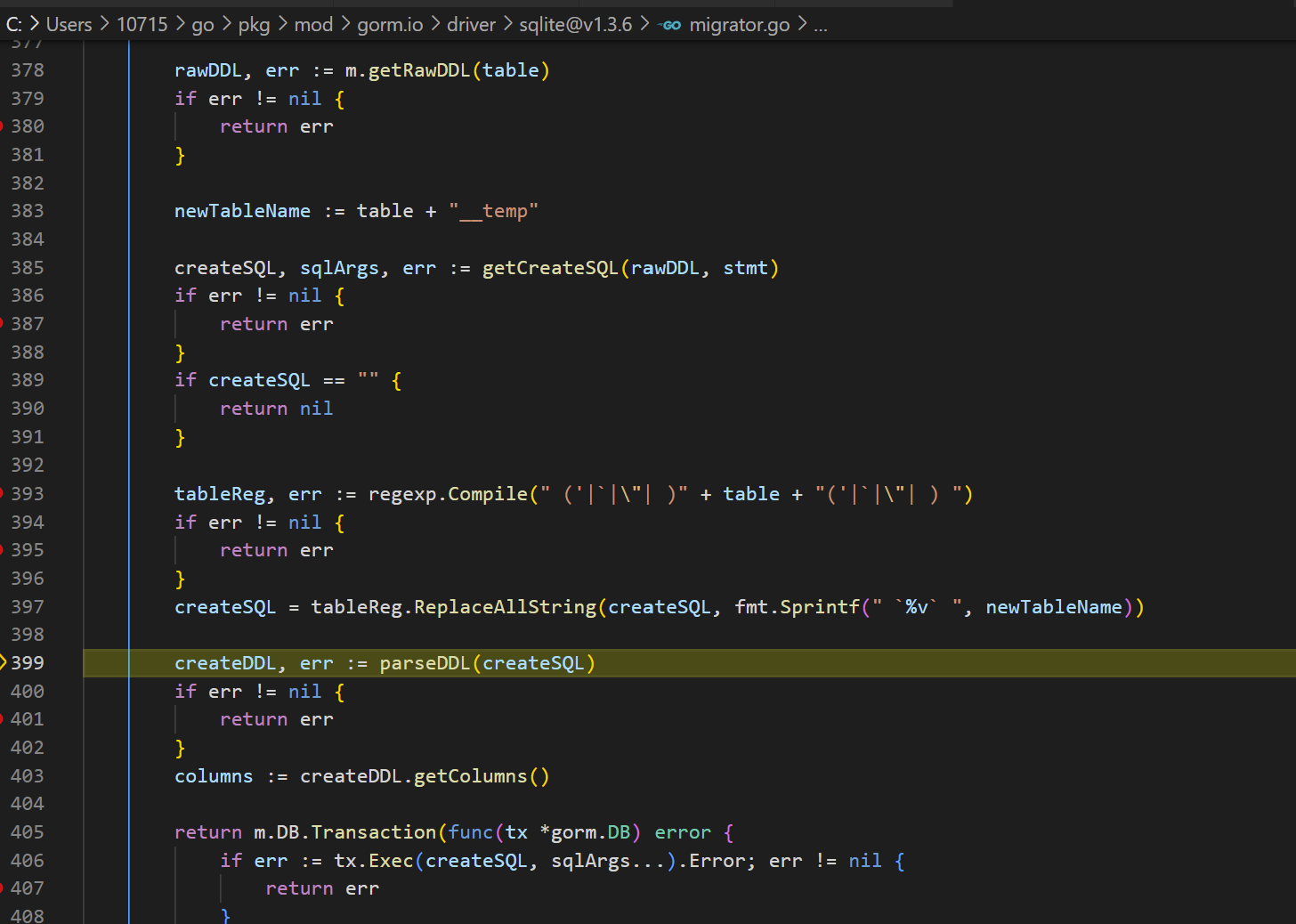 Gorm sqlite3 automigrate failed 