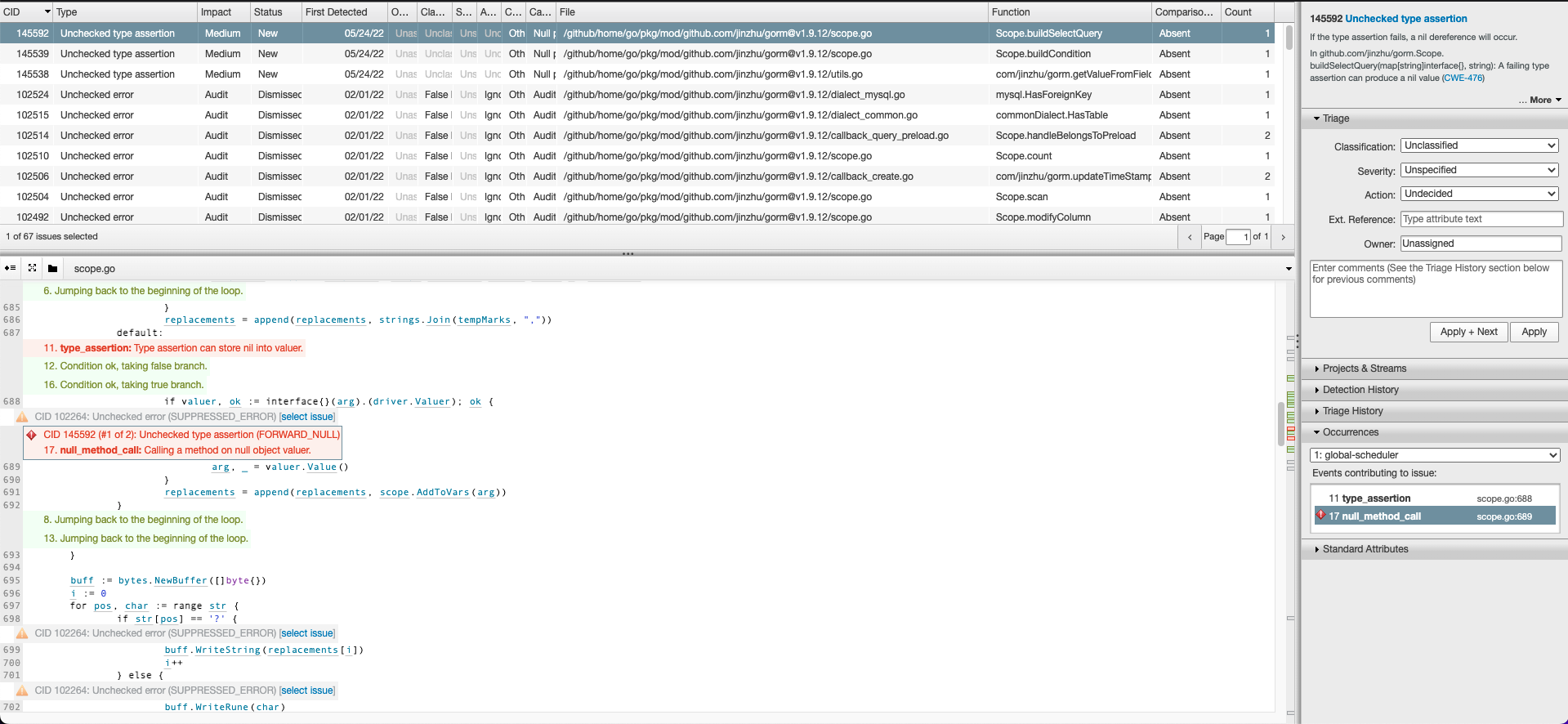 Gorm Coverity Scan - Unchecked type assertion in scope.go and utils.go