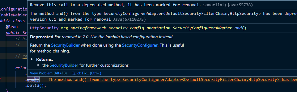 Spring Security Add with() method to apply Custom DSLs returning the builder