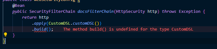 Spring Security Add with() method to apply Custom DSLs returning the builder