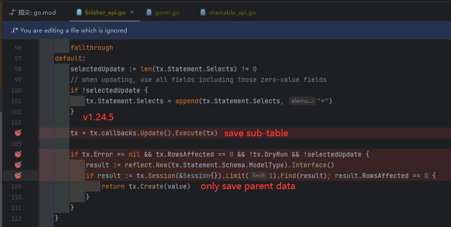 Gorm v1.24.6 Duplicate saving of sub-table data. v1.24.6 重复保存子表数据