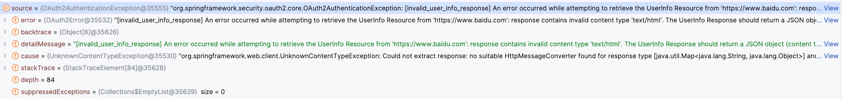 Spring Security Exceptions should be handled correctly even if user info endpoint is misconfigured