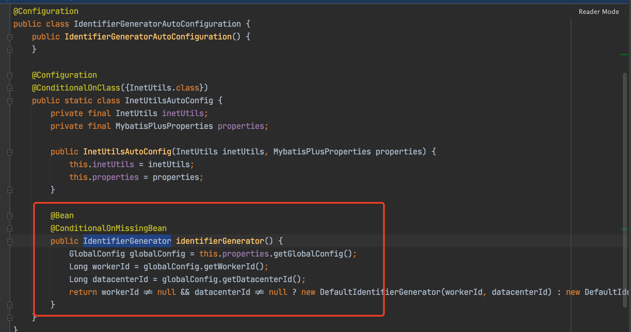 MyBatis-Plus 自定义ID生成器 required a single bean, but 2 were found