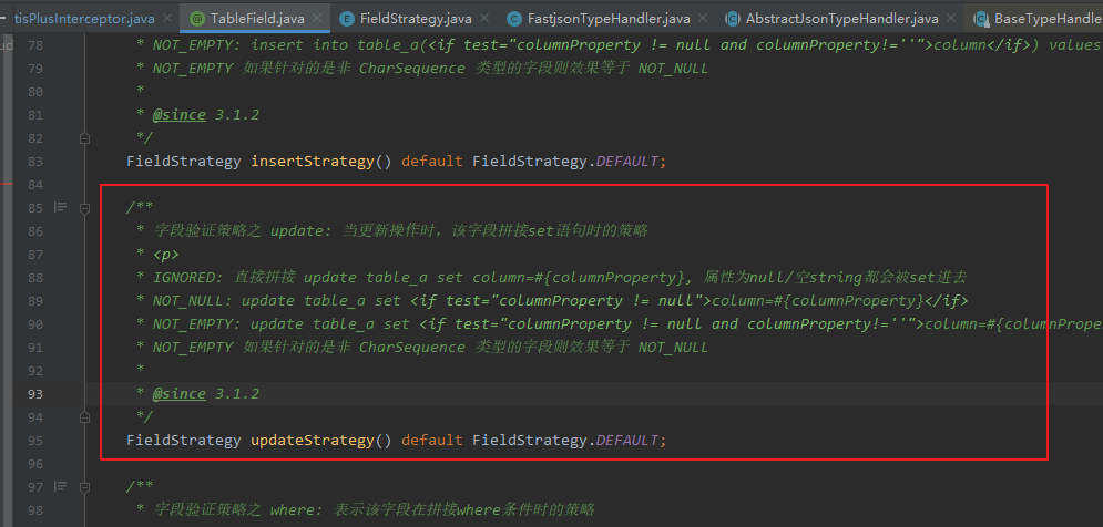 MyBatis-Plus 更新时无法指定忽略的列