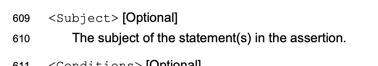 Spring Security Subject and NameId considered mandatory