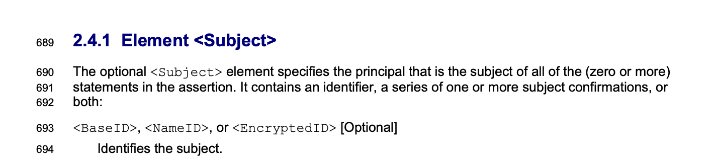 Spring Security Subject and NameId considered mandatory