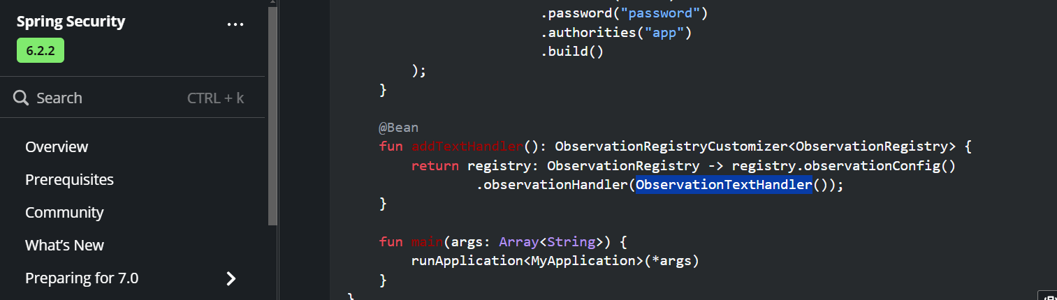 Spring Security ObservationTextHandler class is not defined in a reactive context