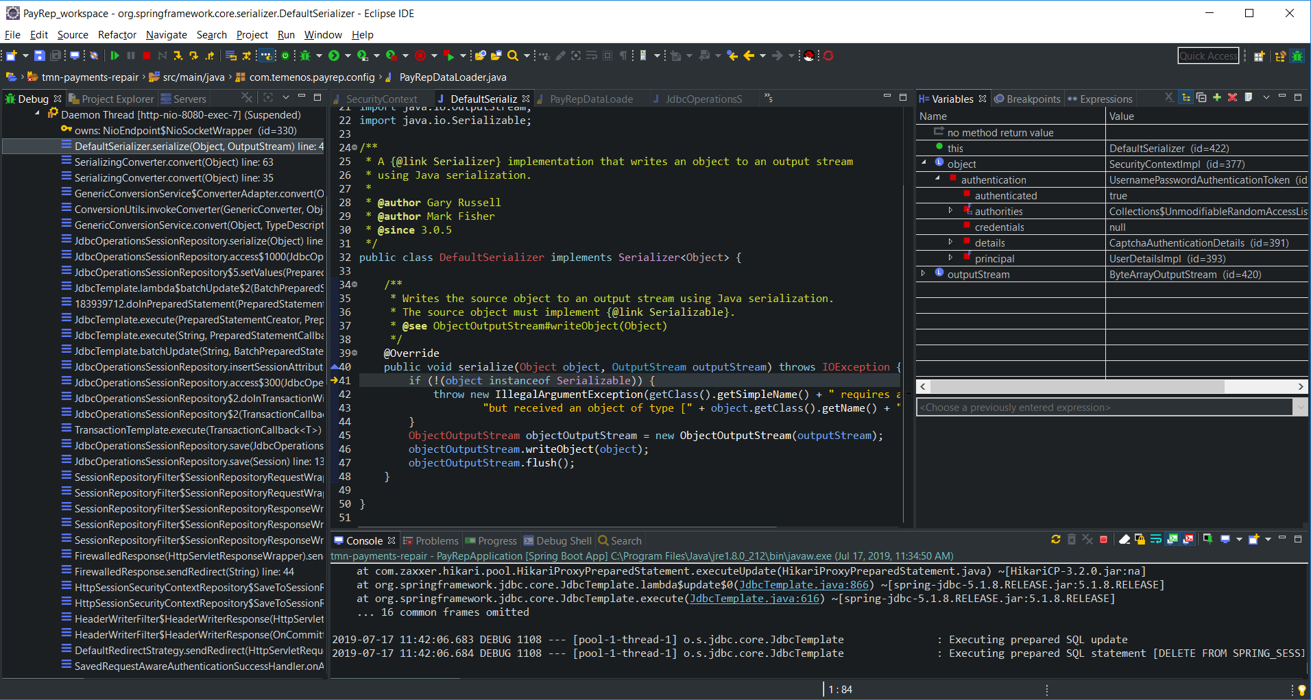 org spring serializer defaultserializer