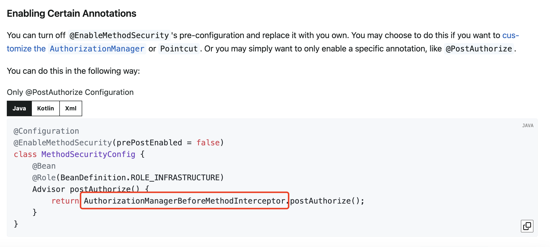 Spring Security spring-security/docs/modules/ROOT/pages/servlet/authorization /method-security