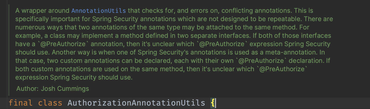 Spring Security AuthorizationAnnotationUtils.findUniqueAnnotation broken for inherithed repository methods