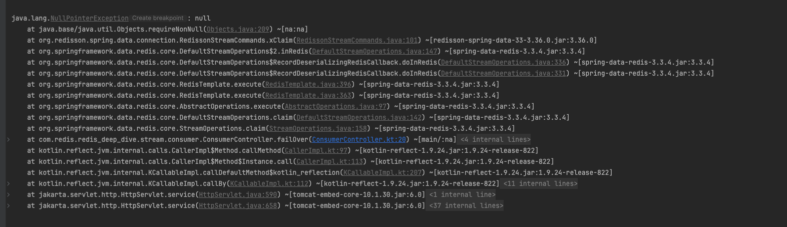 Spring Security Incorrect validation of idleTime instead of minIdleTime in xClaim command causing NPE