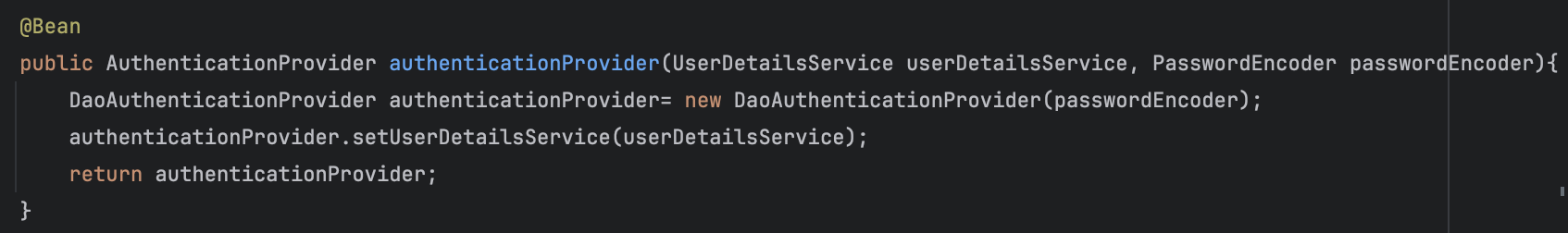 Spring Security Issues regarding the creator of DaoAuthenticationProvider