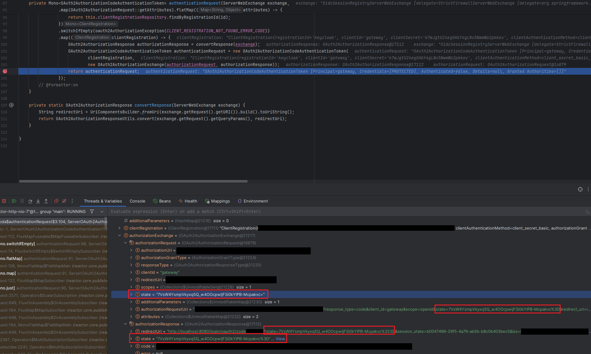 Spring Security State mismatch due to URL encoding