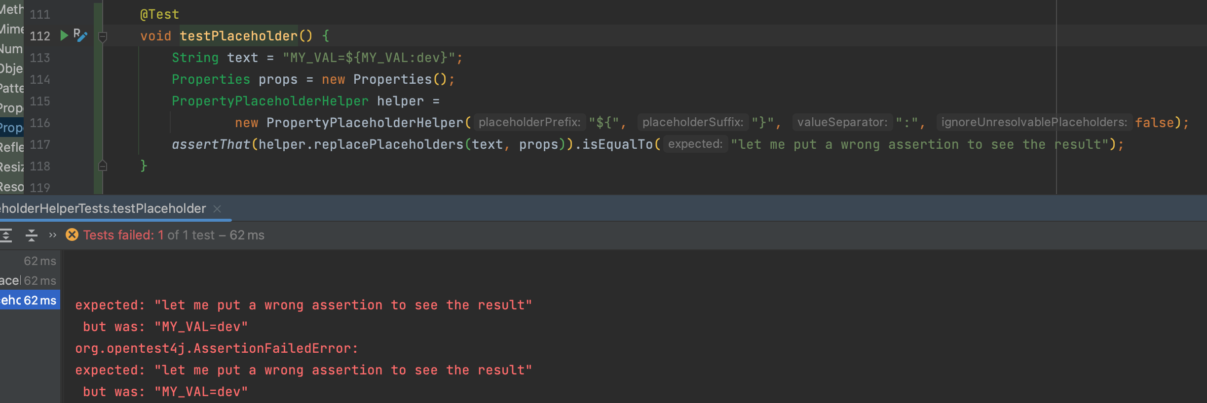 SpringBoot Can not get property default value when the name of property same with placeholder.