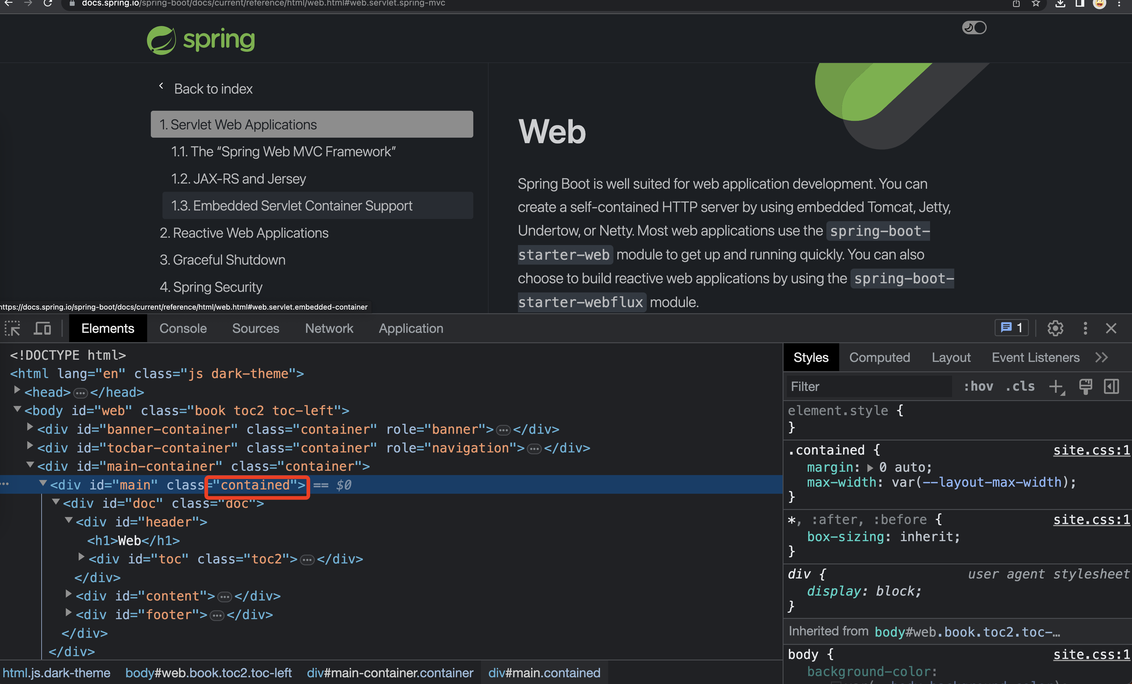 SpringBoot Can the containerd for the document page be removed?