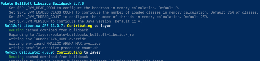 springboot Creating Image using BuildPacks  - Spring Boot 2.3.0