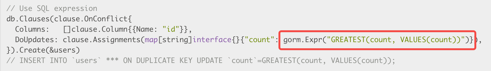 Gorm Is it possible to add two values in an OnConflict clause in GORM?