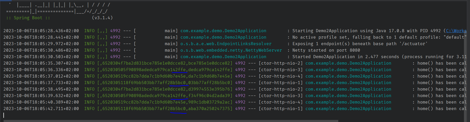 SpringBoot Spring boot 3.1.4 micrometer tracing duplicated traceIds
