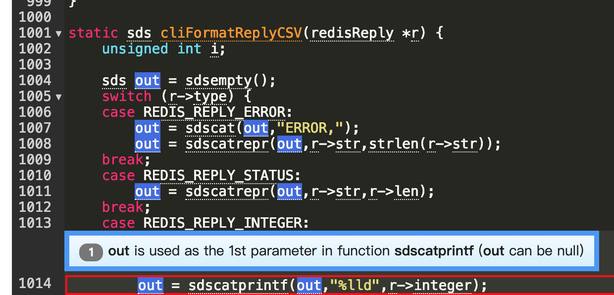 Redis Potential NPD bugs